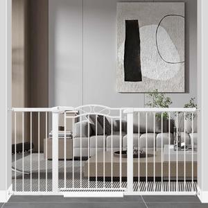 Fairy Baby 65.4"-68.1" Extra Wide Press Mounted Baby Gate Indoor for Kids Or Pets Walk Thru No Drill Long Dog Gates for The House Doorway Child Safety Gate