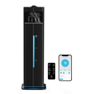 Zeova 9L/2.4Gal Smart Cool Mist Humidifier, Top Fill Quiet Humidifier Large Room, Covers 550ft, App & Remote Control, 60H Runtime, 7 Colors Light, 4 Mist Modes Humidifiers for Bedroom, Office, Black