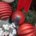 Pre-Lit Artificial Christmas Wreath for Front Door, 24 Inch Battery Operated with LED Lights, Red Bow Berries and Pine Cones for Indoor, Outdoor Holiday Decor Window, Mantel, Wall, Red