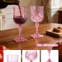 Plastic Wine Glasses Set, 7oz Vintage Goblets Shatterproof Unbreakable Reusable & Disposable, Drinking Glasses with Stem, for Wedding Outdoor Dinner Party (48pcs, Pink), 2.7 inches x 6.7 inches