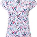 Golf Shirts for Women Polo Tennis Shirts Sport T-Shirts Workout Tops (X-Small, Leaf)