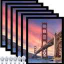 6 Sets 14x18 Picture Frame, Frames for 14 x 18 Canvas Collage Photo Poster Certificate Wall Gallery, High Transparent Horizontal Vertical Black 14 by 18 Inches