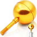Anley Authentic 3" Flagpole Ball Topper Ornament - Gold Anodized Aluminum Finish - Weatherproof Top Replacement - Fit Standard American Flag Poles, Pulley Truck & Solar Lights