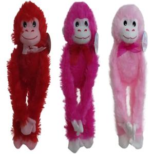 Valentine Plush Hanging Monkeys, 12 in.Assorted Among White, Red, and Pink- 3 ct