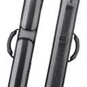 Pool Cue Case 2X2/2X4 Hard Pool Stick Carrying Case Billiard Faux Leather Cue Stick Cases with Handle and Detachable Shoulder Straps, Holds 2 Butt and 2/4 Shafts (Gray)