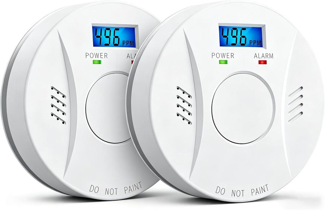 Smoke Detector and Carbon Monoxide Detector Co2 Detector Battery Powered with Test/Reset Button 2 Pack