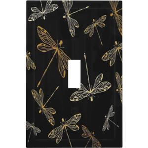 Romantic Dragonfly Garden Farmhouse Style 1 Gang Light Switch Cover Decorative Single Toggle Wall Plate Electrical Switchplate Home Decor for Living Room Bedroom Decorate