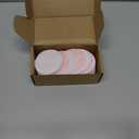 PATIKIL 66mm/2.6" Foam Lid Liner 75pcs Adhesive Round PS Pressure Sensitive Seals, Cap Liners Resistant Tamper for Plastic Glass Jar Bottle Cap Canning Vials Seals Red Text, White