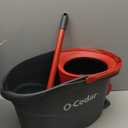 O-Cedar EasyWring Microfiber Spin Mop, Bucket Floor Cleaning System, Red, Gray, Standard
