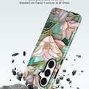 Compatible with MagSafe Case for Samsung Galaxy S23 Ultra, Cute Aesthetic Stained Glass Lily Flower Magnetic Design Phone Case, Soft TPU and Hard PC Protective Phone Cover for Women Girls