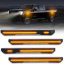 NJSBYL Sequential Amber LED Side Marker Lights for 2020 2021 2022 2023 2024 2025+ GMC Sierra 2500HD 3500HD Canyon 2023+ Front Rear Turn Signal Light Wheel Well Fender Lamps OEM 84185031 84806032