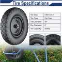 Wheelbarrow Tires 4.80/4.00-8 Flat Free, 16 inch Solid Tire and Wheel with 5/8” or 3/4” Bearings, Wheel Barrow Tires 4.80/4.00-8 Includes Adapter Kit by Cubesprings
