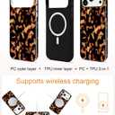 Magnetic Tortoise Shell Phone Case for iPhone 15, Compatible with MagSafe, Cute Brown Aesthetic Leopard Print Soft TPU and Hard PC Shockproof Protective Phone Cover for Women Girls