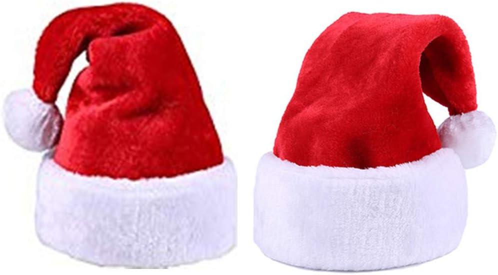 Children Christmas Santa Hat,Kids' Luxury Short Plush Christmas Santa Claus Xmas Cap Hat(2pcs)