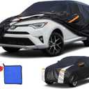 Toyota RAV4 Car Cover 100% Waterproof All Weather, Gift with Towel, 10 Layers Car Cover Custom Fit 2006-2026 Toyota RAV4, Outdoor Full Exterior Cover Rain Sun UV Protection with Door Zipper.