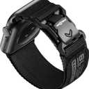 Compatible with Apple Watch Bands for Women and Men, Wide Soft Nylon Sport Strap with Magnetic Fidlock V-Buckle for iWatch 42mm(Series 10), 41mm(9/8/7), 40mm(SE2/SE/6/5/4), 38mm(3/2/1) (Black)