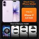 TAURI for iPhone 17 Case, Anti-Yellowing with Screen Protector, Military-Grade Protection Shockproof Slim Phone Case for iPhone 17, Clear