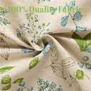 Farmhouse Cotton Linen Tier Curtain 19.6 Inch Long Elegant Floral Lace Window Valance Kitchen Bathroom Short Curtain, 1 Panel, Leaves and Flower on Beige
