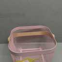 Mesh Steel Storage Organizer Basket Fruit Basket Bin with Wood Handle Ideal for Kitchen Bathroom Picnic Baskets Pantry Cabinets Storage Home Decor (Pink)