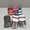 Bencailor 6 Pairs Mens Winter Snow Gloves Women Warm Waterproof Ski Mittens Adjustable for Adult Cold Weather (Small, Light Purple, Blue Green, Light Pink, Rose Red, Red, Black)