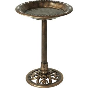 Backyard Expressions Outdoor Garden Bird Bath - Bronze - Weather Resistant Polyresin - 27 Inch
