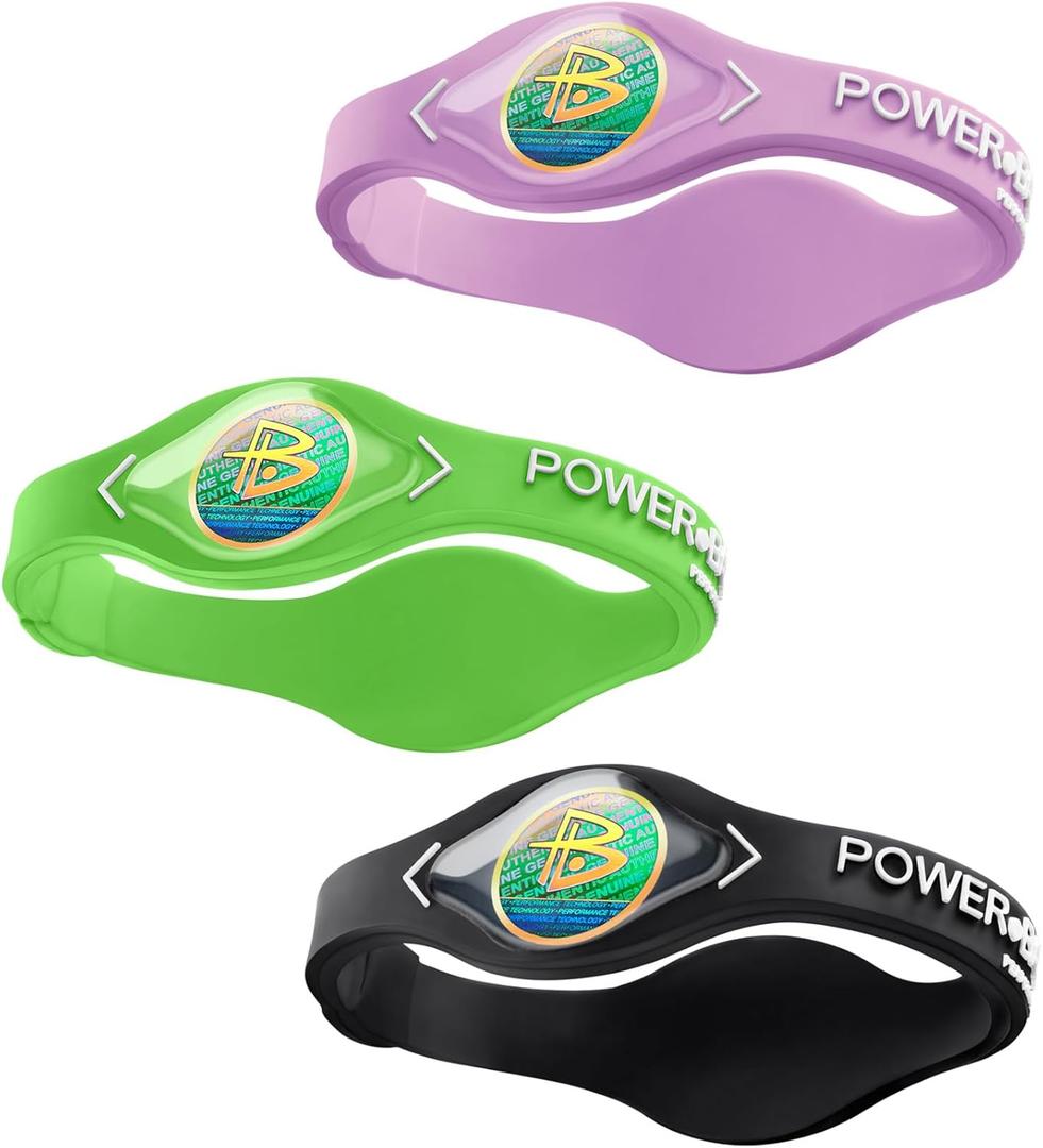 Power Balance the Original Genuine Performance Wristband, Silicone rubber Wristbands Bracelets sports bracelet wristband for men women, power 3 pack bangles, safe Waterproof Lightweight durable, size of M+M+LM 19.0CM/L 20.5CM)