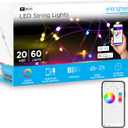 Enbrighten LED Wi-Fi Smart String Lights, Color Changing, USB Powered, Smart Control, Bluetooth, Various Color Options, Fairy Lights, Bedroom, Patio, Living Room, Play Room, and More, 69281-T2