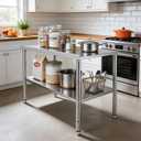 Kryonix Stainless Steel Work Table for Prep & Work 24x48 Inch, NSF Commercial Kitchen Heavy Duty Prep Table with Adjustable Undershelf for Kitchen, Restaurant, Home & Hotel