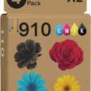 Amazink 910XL Ink Cartridges, Replacement for 910XL, Works with OfficeJet Pro 8035, 8025, 8028, 8022 Printers (4-Pack, Black, Cyan, Magenta, Yellow)