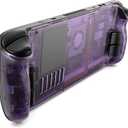 JSAUX Transparent Back Plate for Steam Deck, DIY Clear Edition Replacement Shell Case Compatible with Steam Deck, Buttons with Three Different Heights and Feel - PC0106 [Purple]