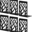 Book Ends, Bookends, Bookends for Shelves, Bookend, Book Ends for Heavy Books, Black Metal Book Shelf Holder Home Decorative, Book Stoppers for Shelves 3 Pair