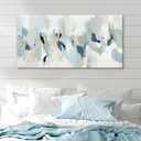 7Fisionart Navy Blue Canvas Wall Art for Living Room Grey Abstract Paintings Picture Large Framed Artwork for Bedroom Office Wal Decor Ready to Hang 40" x 20"