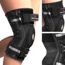 NEENCA Professional Knee Brace for Knee Pain, Adjustable Hinged Knee Support with Removable Side Stabilizers, Strong Stability for Joint Pain Relief, Arthritis, Meniscus Tear, ACL, PCL, Runner, Sports, Large, Black - Single
