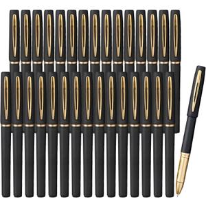 30 Pcs Gel Pens Black Fine Point Smooth Writing Pens, Gel Ink Rollerball Pens 0.7mm for Office for School, Back to School Supplies