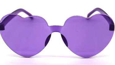 40 pairs Plastic Rimless Heart Shaped Sunglasses, Purple