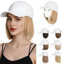 Hairro Hat With Hair Attached Synthetic Baseball Ball Cap Hair Wig 6" 150g #16P613