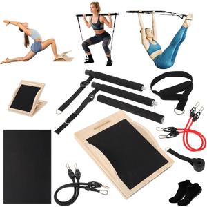 5-in-1 Pilates Board, Foldable Pilates Reformer Equipment  Multi-Purpose Portable Home Workout Kit for Full-Body Workout, Fitness, Exercise, Abs, Core Equipment