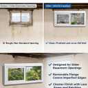 NOOTA Basement Window with Removable Mounting FlangeSliding Tempered Dual-Pane Glass PVC Window for Basement Fits Non-Standard Rough Openings 32" 14"
