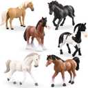 Terra by Battat - Realistic Horse Figurines Set - 6 Detailed 6-Inch Animal Toys with Arabian, Clydesdale & Paint Horse Models - Educational Toddler Toys for Kids Ages 3+ - Party Favors & Gifts