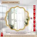 PROHOMEWARE Gold Round Mirror 30 Inch Wavy Bathroom Vanity Mirror Gold Frame Modern Wall Mirror Decorative Wall-Mounte Anti-Rust, Tempered Glass