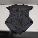 Century Star Modest High Neck Swimsuits for Women - Rash Guard Surf One Piece Teen Girls Short Sleeve Bathing Suit Swimwear Black M