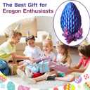 2 x 3D Printed Dragon Eggs Mystery Dragon Egg Glow in The Dark Articulated Animals Fidget Toy Crystal 3D Print Dinosaur Eggs for Kids Boys Girls Home Decor(A-12inch) (Purple&red)