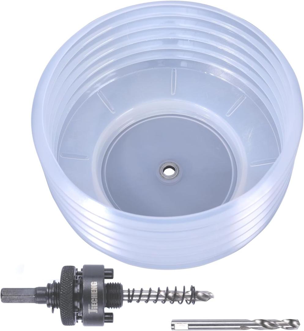 Universal Hole Saw Dust Bowl Large - Semi-Transparent Design, Ideal for Recessed Light Installations