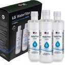 3 x LG LT1000P3 6-Month / 200 Gallon Refrigerator Replacement Water Filter, 3 Count (Pack of 1), White