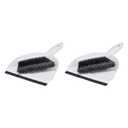 Amazon Basics Small Portable Mini Dustpan and Brush Set for Indoor Outdoor Floor Cleaning, Gray, Pack of 2