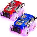 Playbees Light-Up Monster Trucks - 2 Pack Assorted Color Cars with Flashing Tires - Novelty Toys, Bag Stuffers, Party Favors