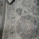 Neutral Area Rugs 8x10 for Living Room Vintage Rug Boho Floral Modern Washable Area Rug with Non-Slip Backing Large Carpet for Bedroom Dining Room Light Grey