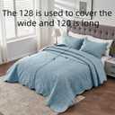 Oversized King Bedspreads 128x120 Extra Wide Quilt for Tall King California King Bed Lightweight 3 Piece Quilted Coverlet Pillow Shams Set Spa Blue