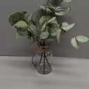 Muhanjia Artificial Eucalyptus Stems in Glass Vase with Faux Water,3Pcs Fake Plant with Double-Sided Green Leaves for Centerpiece(Double-Sided Green Eucalyptus)