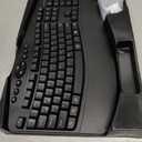 Ergonomic Wireless Keyboard and Mouse Combo, 2.4GHz Full Size Wave Keys Computer Keyboard with Wrist Rest for Natural Typing, Silent 6 Button USB Mouse for Laptop PC Windows Mac (Black)